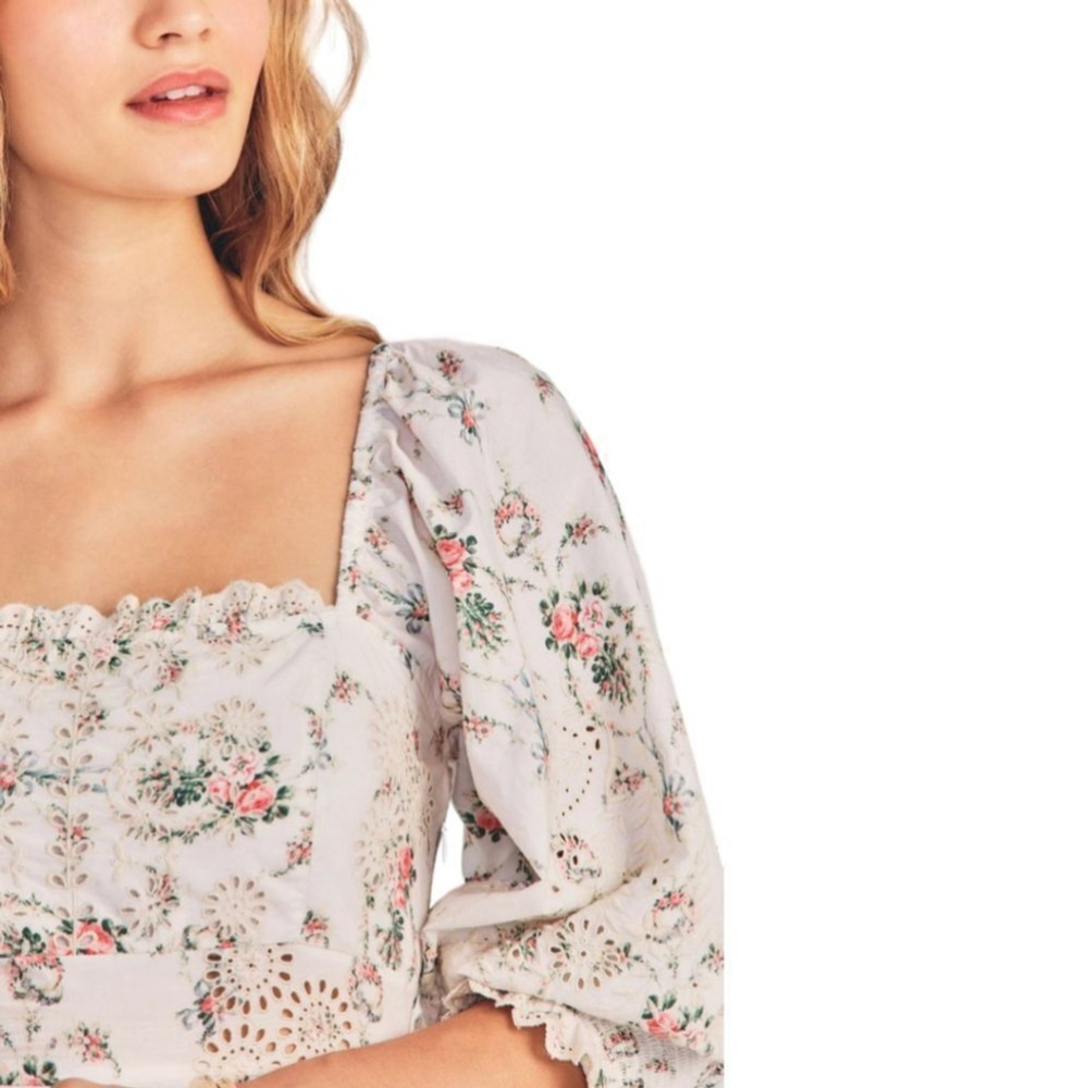 Loveshackfancy Cottage Floral Toulon Eyelet Dress NWT Sz 6 in Vanilla Ki… - Picture 5 of 16
